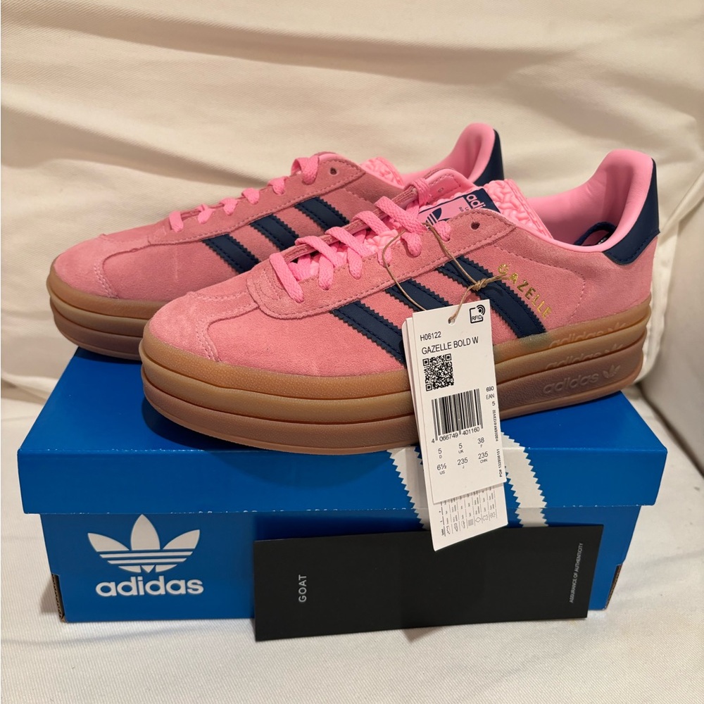 ADIDAS GAZELLE PLATFORM SHOES IN PINK